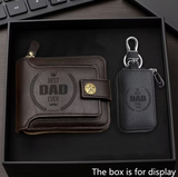 2pcs Wallet and Key Pouch Combo Set - The Best Dad Ever Fashion Business Wallet + Key Pouch,