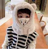 1pc 3-In-1 Adorable Animal Cartoon Plush Hat with Scarf And Mask