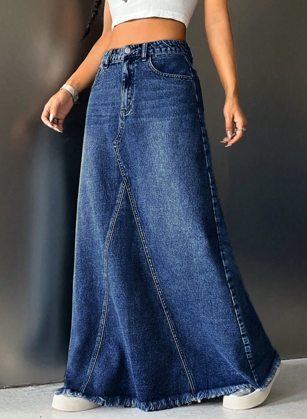 Ladies ICON Denim Maxi Skirt