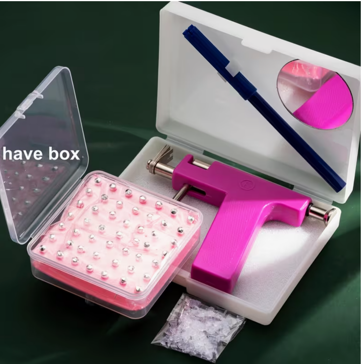 99pcs Reusable Ear Piercing Kit, 1 Ear Piercing Gun with Multiple Colors for You to Choose