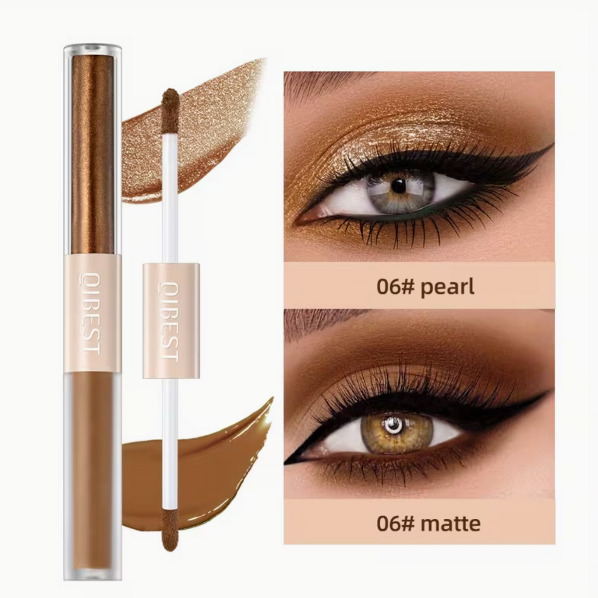 Double End Glitter Matte Eye Shadow Stick Pencil Eyeshadow Makeup Waterproof Bicolor Shimmer Cosmetics Beauty Makeup Tool