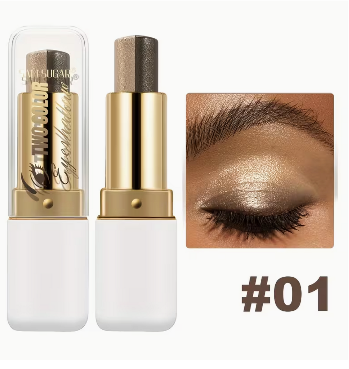 Double Color Eyeshadow Stick Waterproof Sweatproof Stainproof Long-Lasting Makeup