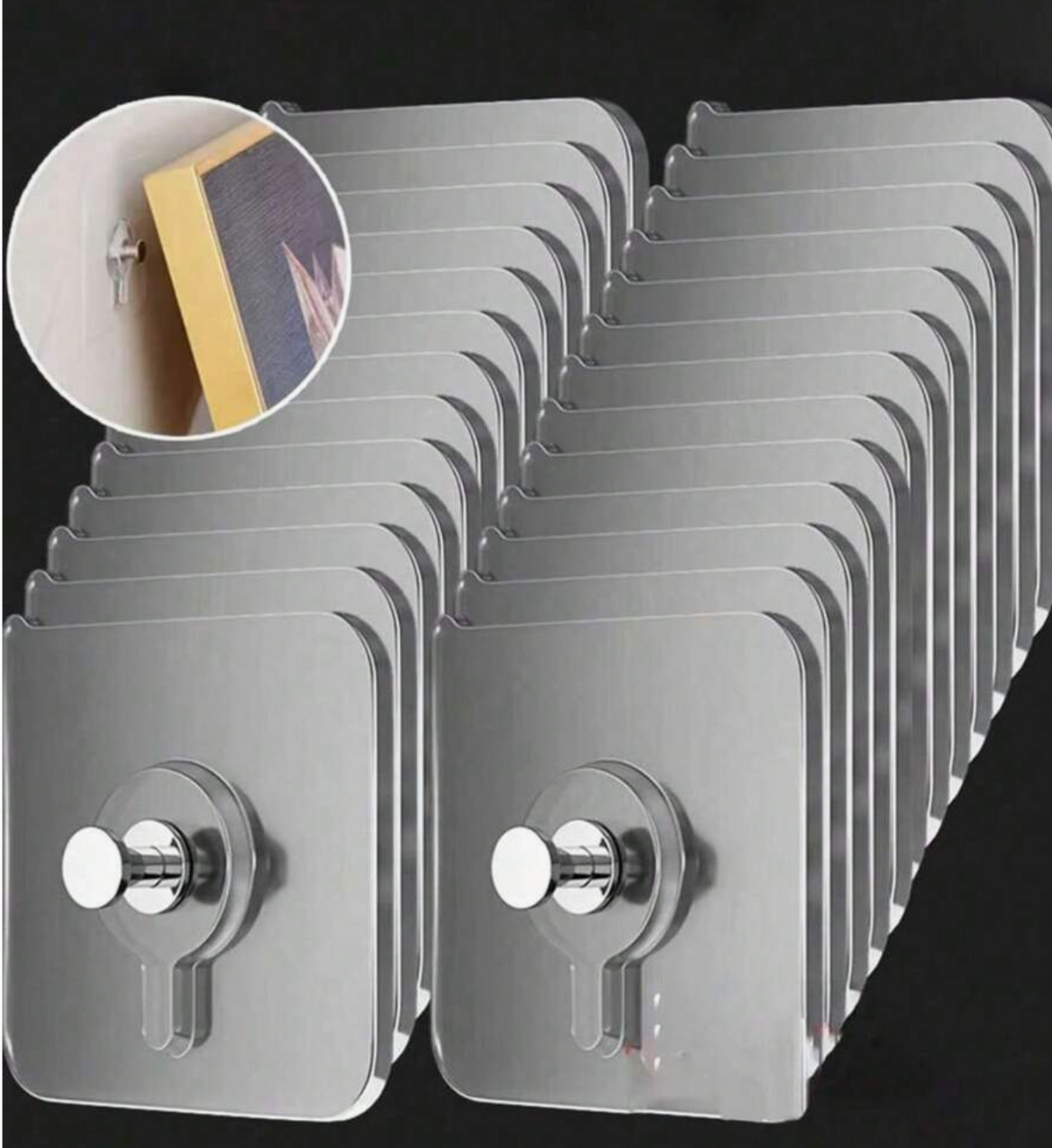 10pcs Waterproof Heavy Duty Self-Adhesive Wall Hooks No Drilling No Screws Removable Reusable