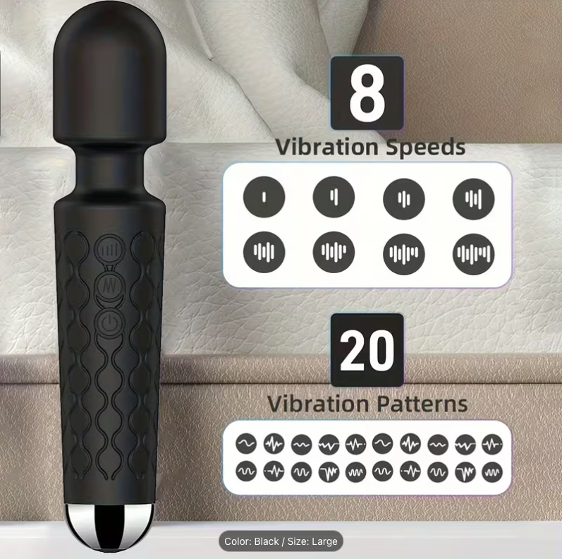 daysDildo - Dildo - 1pc Handheld Electric Back Massager Rechargeable Handheld Deep Tissue Neck Back Massager Vibrator Wand G Spot Vibrators Clitoris Vibrator Stimulation, Adult for Nipples Dildo Powerful 20 Vibration Modes & 8 Speeds, Sex Toy