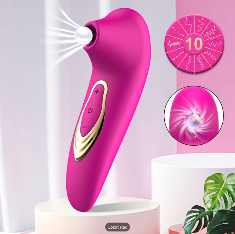 Nipple Clit Sucking Vibrator for Clitoral Nipple Stimulation, Adult Oral Sex Toys for Beginners, Vibrating Clit Stimulator with 10 Suction Modes for Women Couples