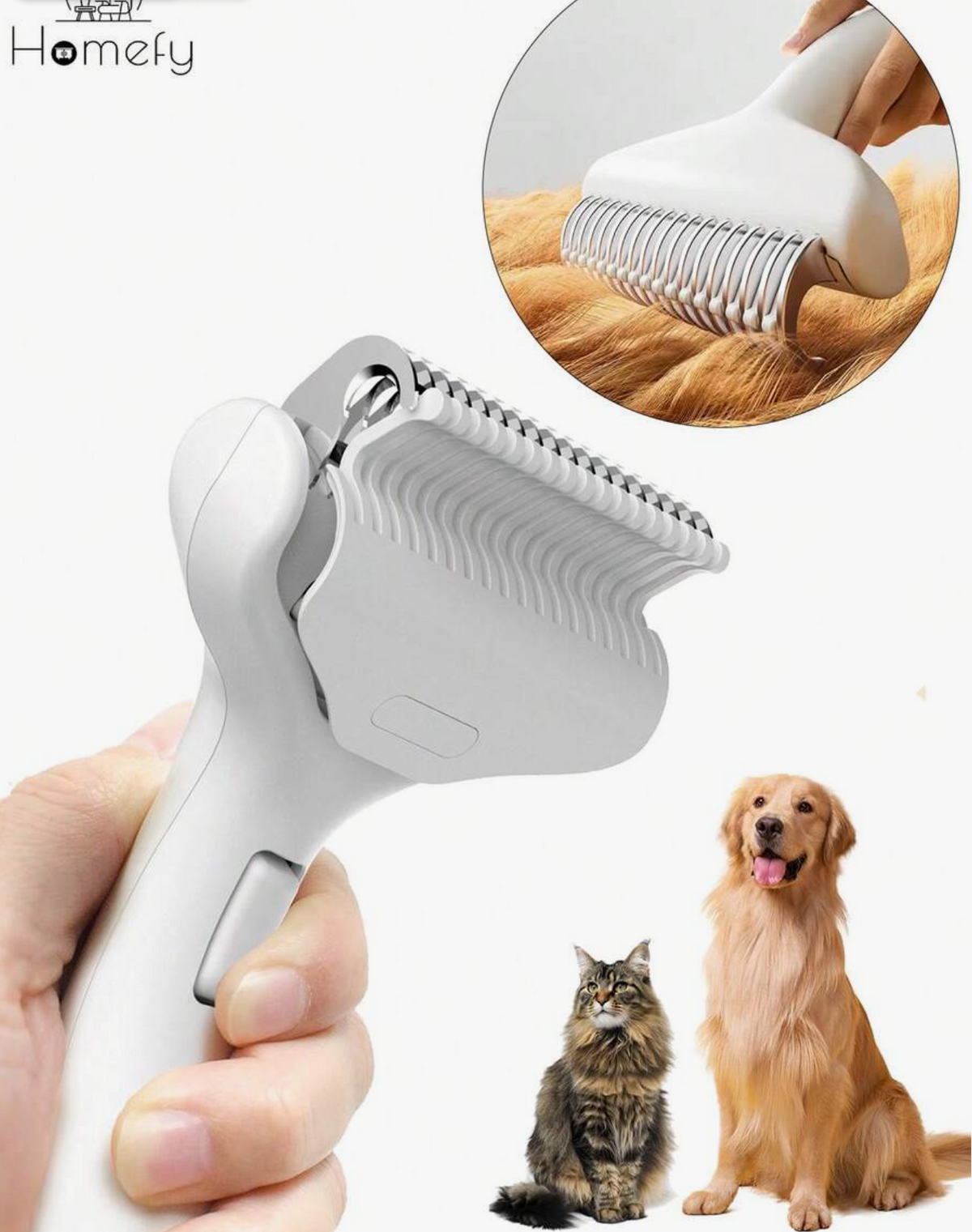 Self-Cleaning Sliding Pet Brush - Comfortable Handle, One-Click Smooth, Ergonomic Pet Grooming