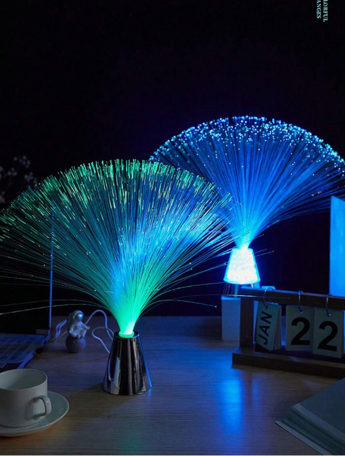 1pc Multi-Color Changing LED Fiber Optic Lamp, Novelty Lighting, Indoor Ambient Light