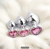 Beginner's 3pcs Deluxe Metal Anal Plug Toy Set, Heart-Shaped Training Ornament Plug, S&M Adult Gay Couples Gift, One Size Fits All (Large/Medium/Small) for Men and Women, Heart-Shaped Metal Anal Plug for Anal SM Teasing and Adult Sexual Pleasure