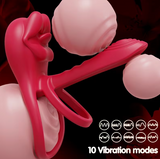 Penis Sleeve - Vibrating Cock Ring Penis Sleeve with Clitoral Stimulator, Penis Ring Vibrator Couples Adult Sex Toys for Men Women, Male Female Couple Sex Toy with G Spot Clitoris Vibrator