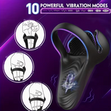 Penis Sleeve - Penis Sleeve - Vibrating Penis Sleeve with Rabbit Clitoral Vibrator, Adult Toy Ring Penis Sleeve, Sex Toy for Women, 10-Frequency Vibration, Easy to Clean, Fits All Sizes, Adult Products, IPX7