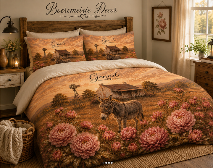 Genade Donkie Protea - Duvet Set