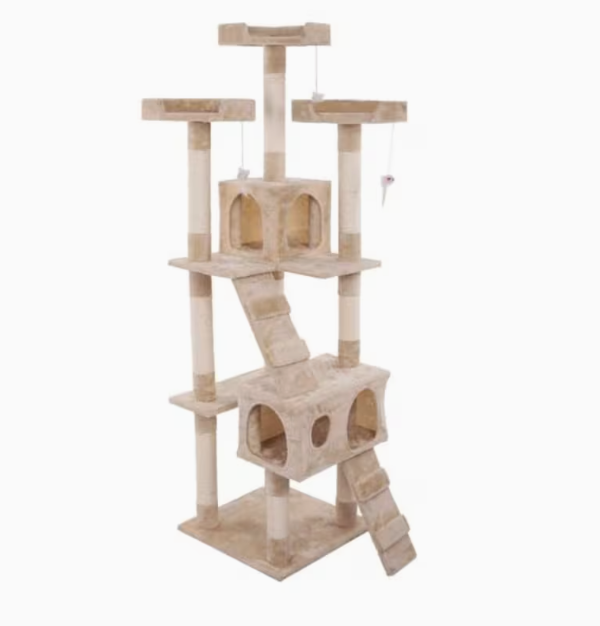 Multi-Level Cat Tree Tower with Scratching Posts, Climbing Ramps & Cozy Perches - Sturdy Kitty Play House Suitable for Cats, Cat Furniture for Climbing, Resting and Scratching Activity