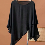 1 Piece Of Flowing, Designer Irregular Hem Solid Color Pullover Shawl