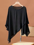1 Piece Of Flowing, Designer Irregular Hem Solid Color Pullover Shawl