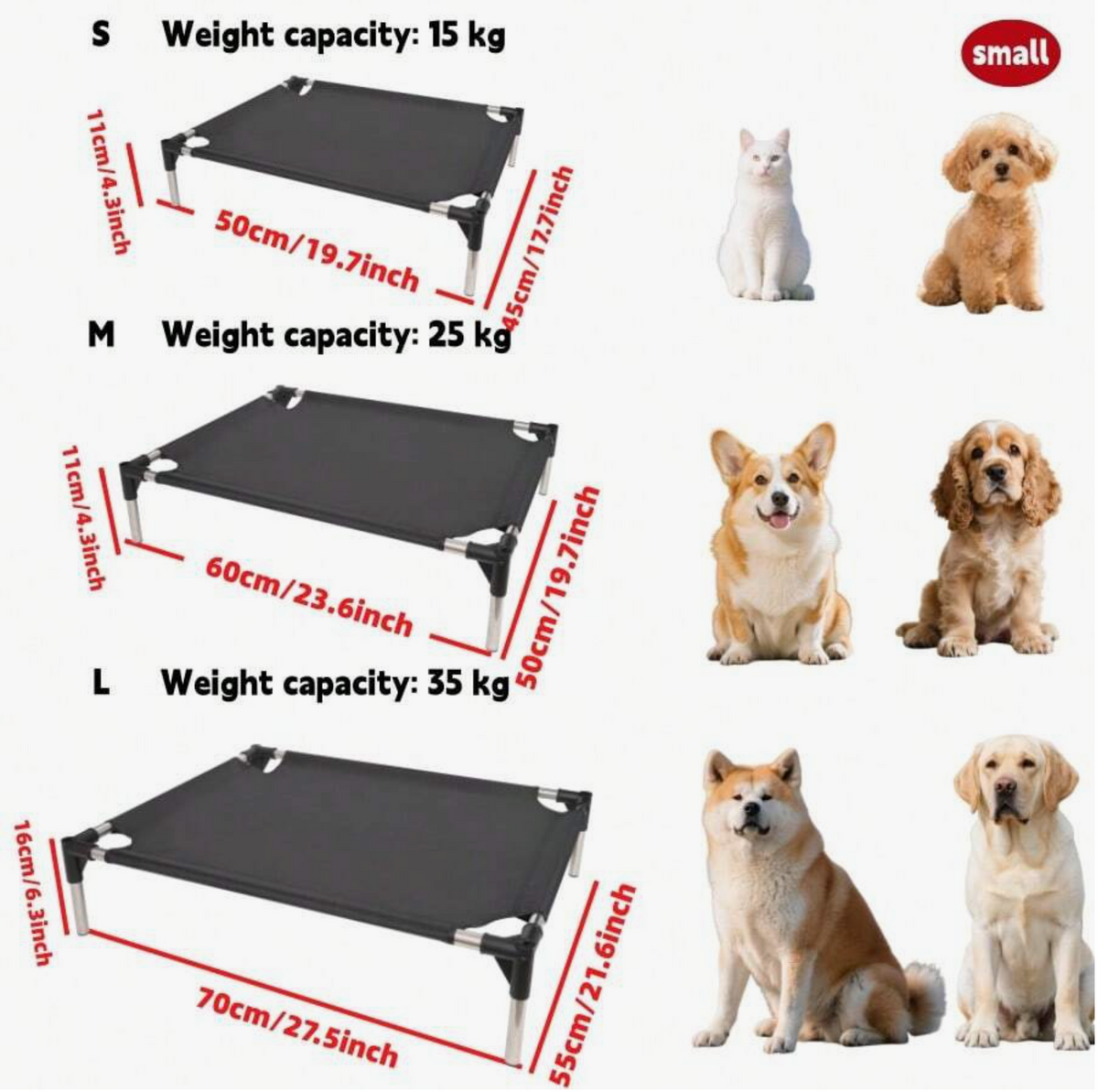 Breathable & Comfortable Pet Bed, Suitable For Small, Medium & Large Dogs,
