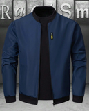 Manfinity Homme Men's Autumn Contrast Color Zipper Collar Casual Baseball Jacket