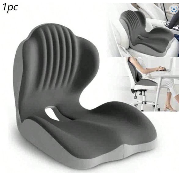 1pc Memory Foam Lumbar Support Cushion - Ergonomic Back & Hip Support, Raised Back Design