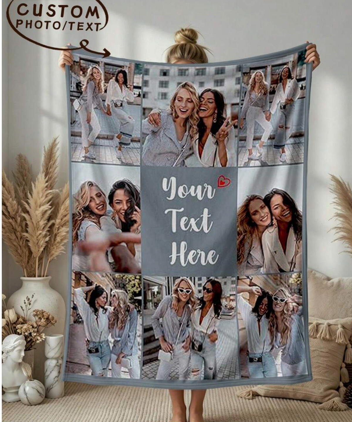 1pc Customized Photo Blanket, Bedding Sofa Indoor Outdoor Blanket, Christmas Gifts,