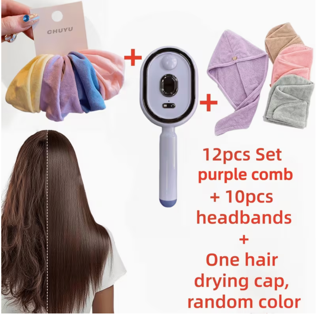 12-Piece 2-in-1 USB Rechargeable Steam Brush Set