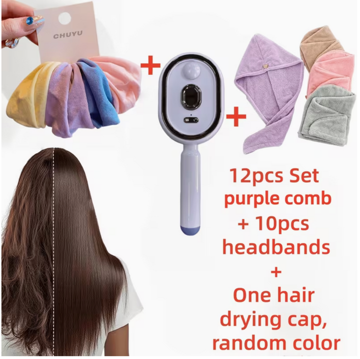 12-Piece 2-in-1 USB Rechargeable Steam Brush Set