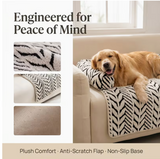 Dog Cat Couch Bed, Plush Pet Sofa Bed with Bolster, Non-Slip Furniture Protector Cover for Indoor Cats Small Dogs