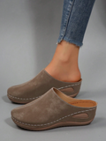 Elegant Fashion Women's New Platform Slip-On Mules, Comfortable Soft Sole Slides