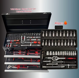 Special Tool Set for Automobile Maintenance, Ratchet Wrench Screwdriver Combination Set, with Thickened Portable Storage Box, Complete Set of Universal Tools for Automobile Emergency Maintenance and Household Automobile Maintenance