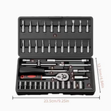 Special Tool Set for Automobile Maintenance, Ratchet Wrench Screwdriver Combination Set, with Thickened Portable Storage Box, Complete Set of Universal Tools for Automobile Emergency Maintenance and Household Automobile Maintenance