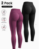 Two-Pack Seamless Women's High-Waist Stretch Fitness Outdoor Sports Side Stripe Butt-Lifting Pants