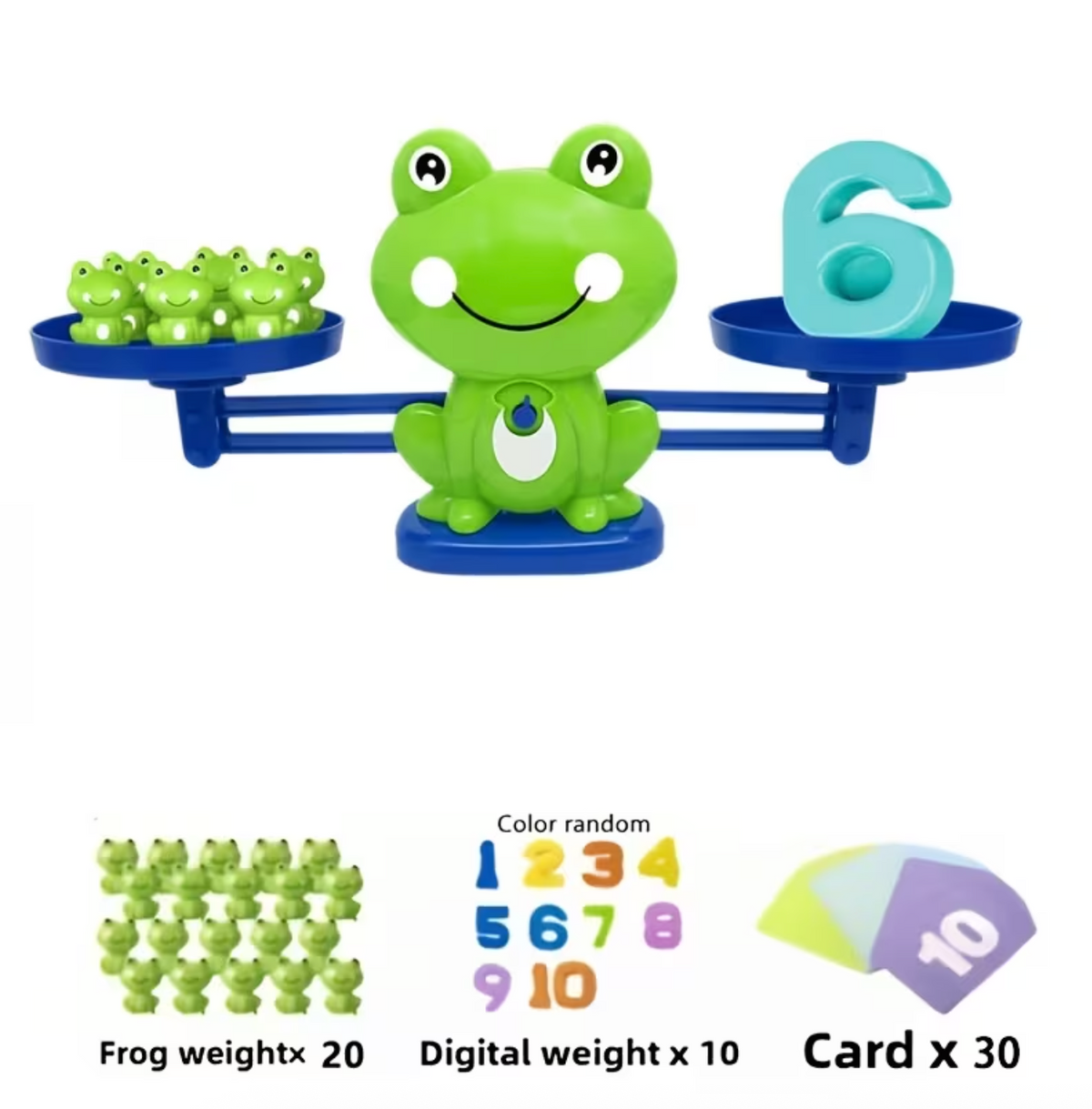 Random Frog Balancing Math Toy Set - Green Plastic, Interactive Weight Stacking And Counting Game, Suitable for Young People, Ideal for Logical Thinking And Intellectual Development, Educational Toy | Interactive Learning | Durable Toy