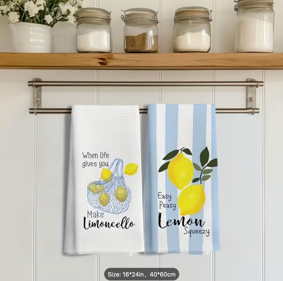 Cleaning Cloth 2pcs Kitchen Towel, Refreshing Lemon Print Cleaning Cloth for Cooking and Baking, Machine Washable, Reusable, Hand Towel, Super Soft, Highly Absorbent, Kitchen Decor, Living Room Decor, Daily Necessities, Holiday Essentials