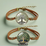 2pcs Muyoo Men's Tree of Life Bangle Bangle Bracelet - Handmade Glass Dome Beads Suitable for Holiday Gifts, Glass Dome Bead Jewelry for Christmas, Thanksgiving, for Daily Wear, Year-Round, Glass Dome Beads for Tree of Life Bangle Bangle Bracelet