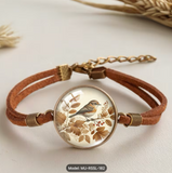 1pc Branch Sparrow Brown Leather Bracelet Men Fashion Bracelets