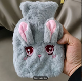 1pc New Water-Filled Plush Hot Water Bottle, Cute Winter Rabbit Fur Hand Warmer