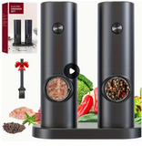 1 Set Electric Salt and Pepper Grinder Set, Automatic with Stainless 304,