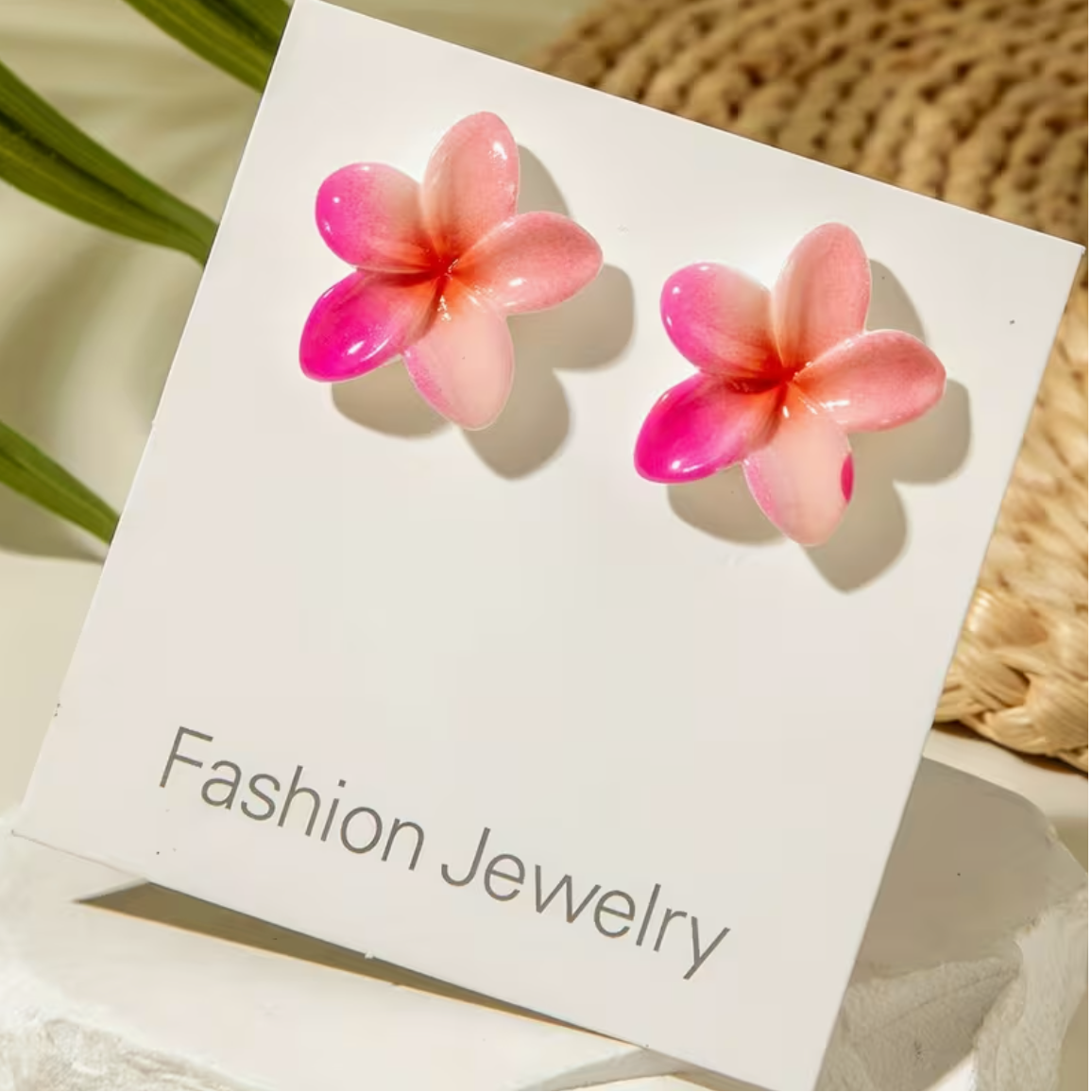 1 Pair Women's Floral petal studs - Glossy Floral Earrings,