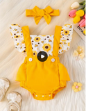 Baby Girl Summer Cute Style Newborn Regular Woven Triangle Romper