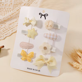8-Pack Fresh Style ' Easy Bow Hair Clips, Mini Easy Cute Style Holiday Party