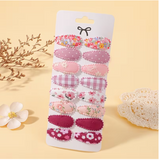 16pcs Set of Cute Fabric Printed Water Drop Bb Clips