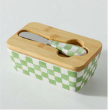 Ceramic Lid Butter Dish - Large Capacity Butter Storage Container With Divider, Hand-Painted Ceramic Creative Butter Box