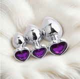 Beginner's 3pcs Deluxe Metal Anal Plug Toy Set, Heart-Shaped Training Ornament Plug, S&M Adult Gay Couples Gift, One Size Fits All (Large/Medium/Small) for Men and Women, Heart-Shaped Metal Anal Plug for Anal SM Teasing and Adult Sexual Pleasure