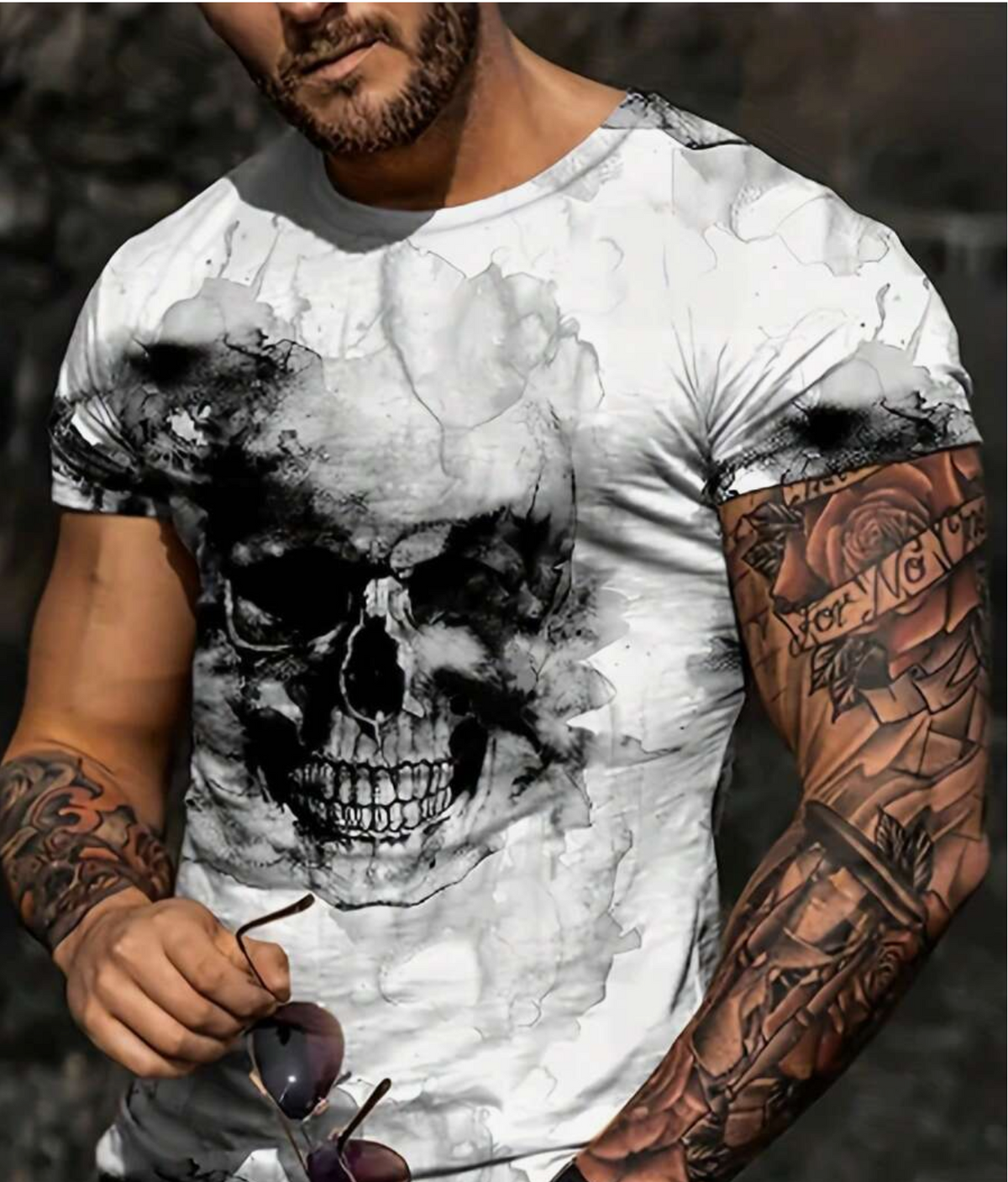 Manfinity LEGND Men T-Shirts Fit Crew Neck Short Sleeve Graffiti Tee
