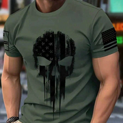 Men's Casual Round Neck T-Shirt, Made Of Polyester Knit Fabric With Certain Elasticity,