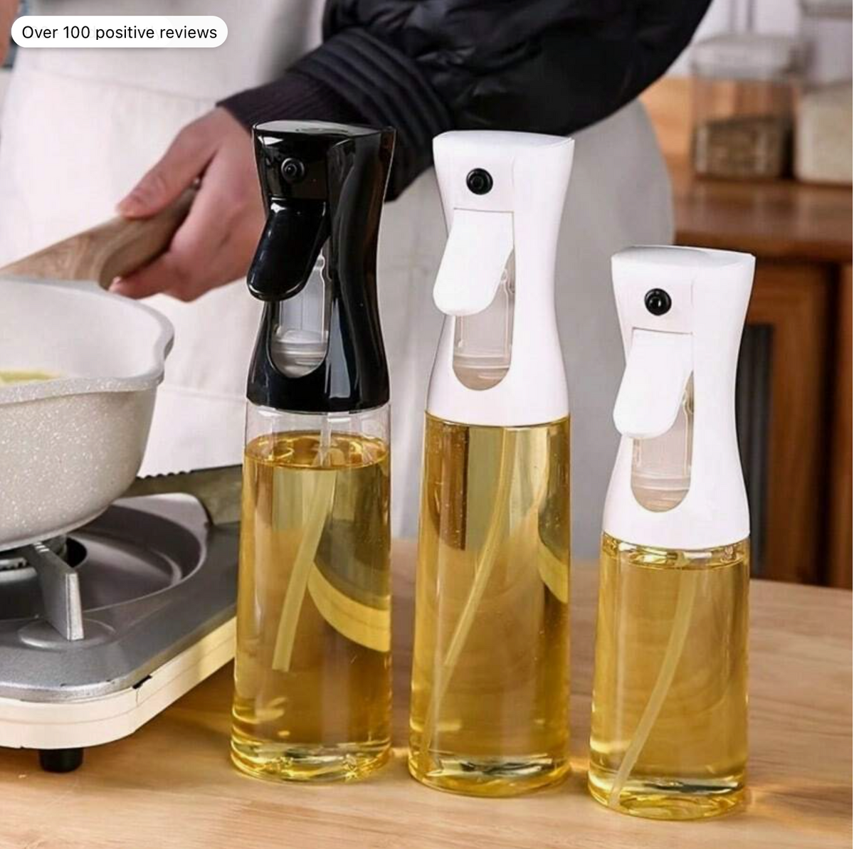 1pc PET Oil Mist Sprayer Bottle, Home Cooking Oil Spray Bottle, Air Fryer Oil Control Mist Sprayer