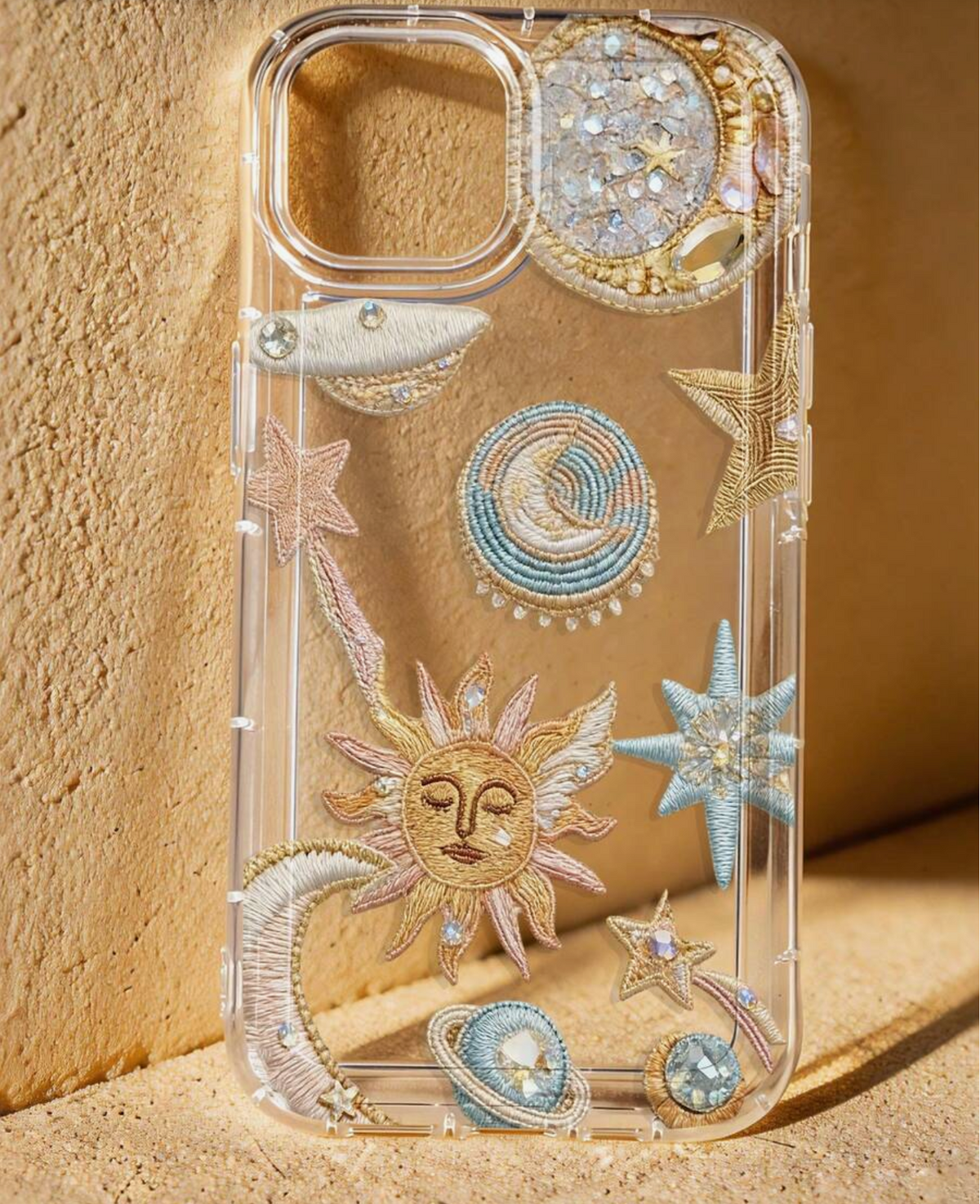1pc Retro Starry Sky, Moon & Universe Pattern Anti-Slip Transparent Airbag Soft Phone Case Compatible