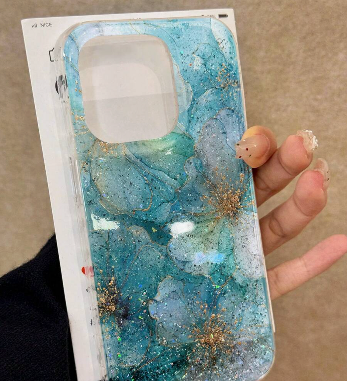 Minimalist Blue Sparkle Diamond Tie-Dye Sequin Glitter Fashion Phone Case