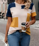 EMERY ROSE Summer Casual Fitted T-Shirt For Women,