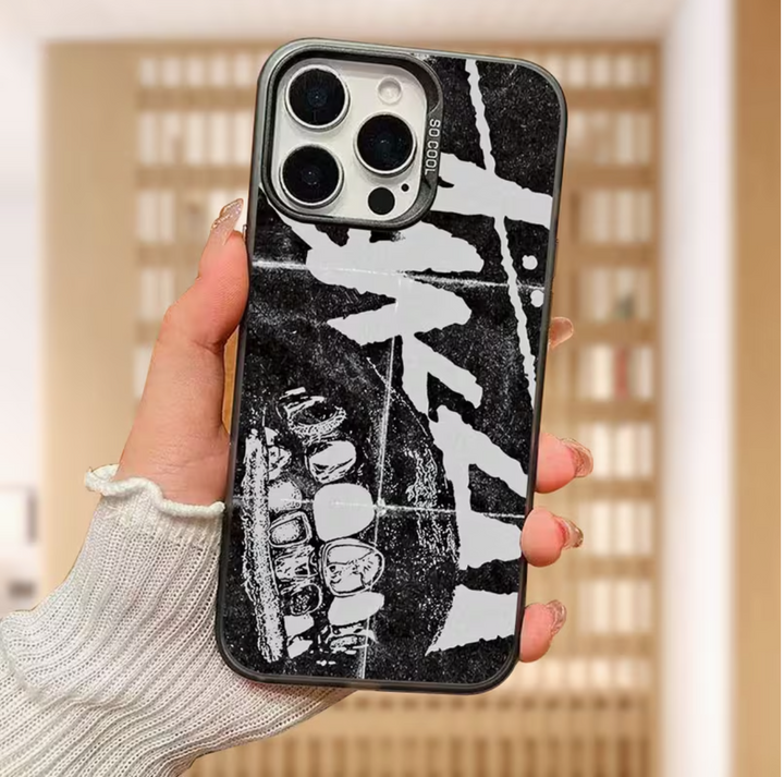 Phone Case: New 2D Flat Black and White Graffiti Phone Case - Luxurious, Fashionable, Trendy, Stain-Resistant, Drop-Proof, Durable Phone Case