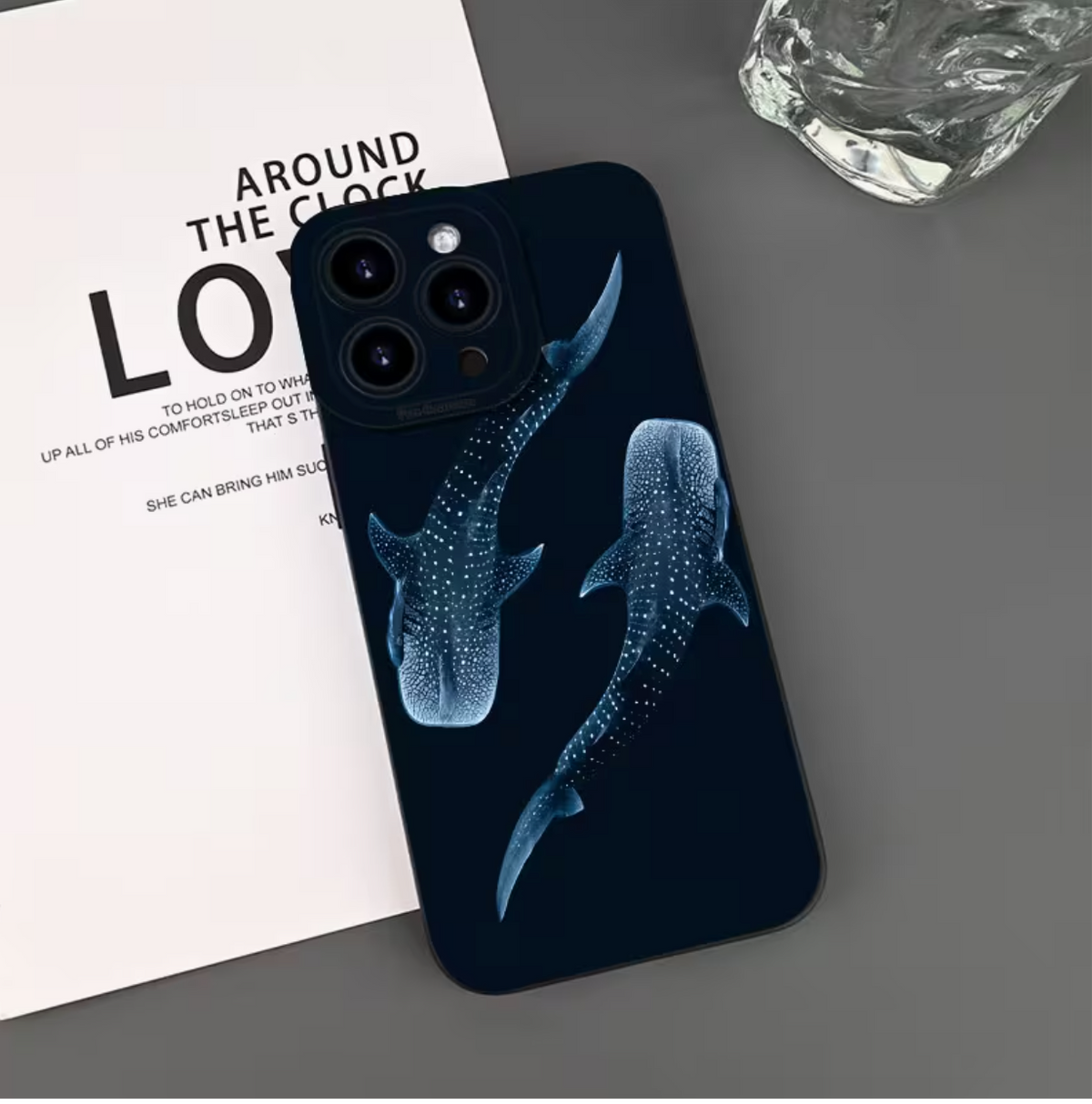 Phone Case - 2D Flat Mobile Phone Case: Whale Shark Pattern Frosted Protective Case Non-Slip Anti-Drop for Iphone