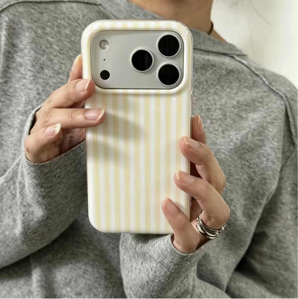 Phone Case - Fashionable Ins Style Phone Case, Easy Striped Printed Design,
